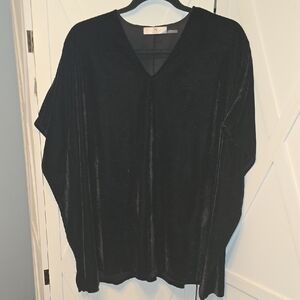 Natori Black Velvet Blouse